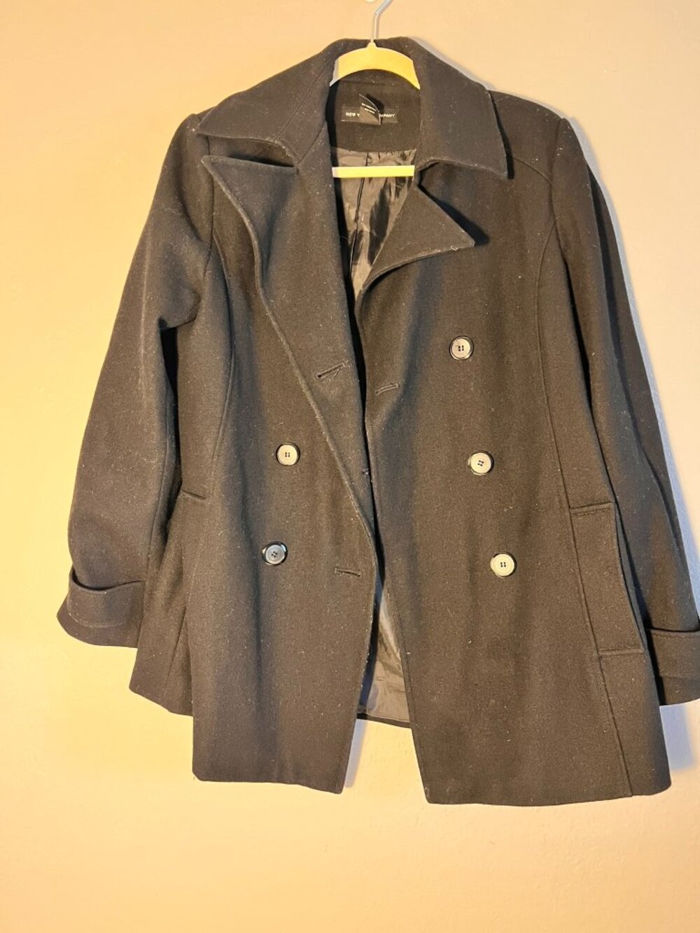 Size 10 Black New York and Co Wool Peacoat